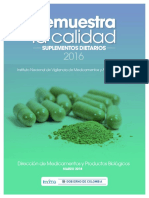 Informe DeMuestra La Calidad de Suplementos Dietarios 2016