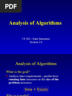 Analysis of Algorithms: CS 302 - Data Structures Section 2.6