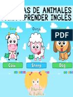 Tarjetas para aprender los animales en inglés recopiladas por Mundo de Rukkia