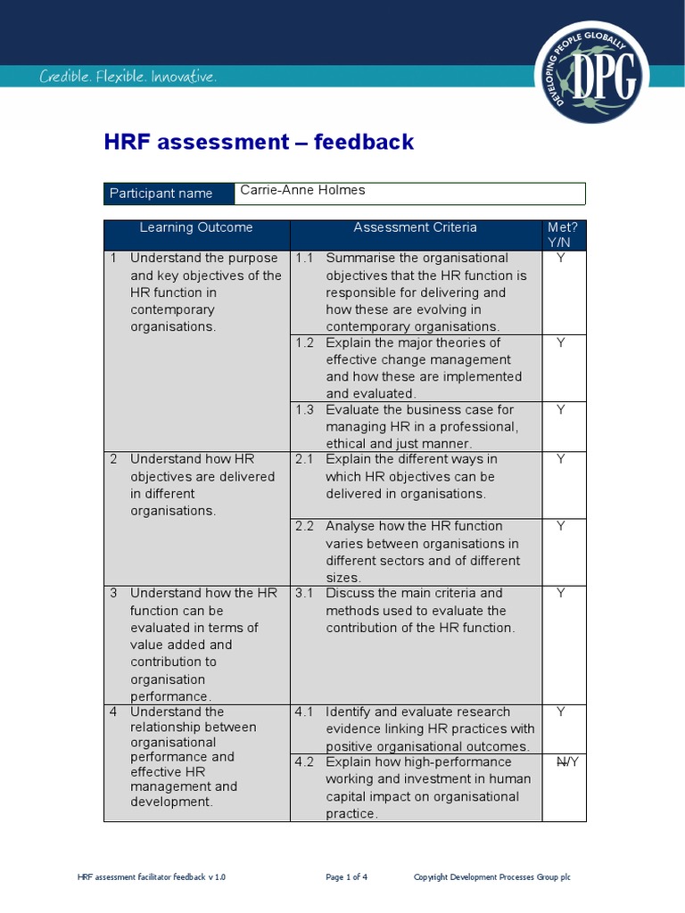 Carrie-Anne Holmes HRF Resubmission Assessed | PDF | Human Nature ...