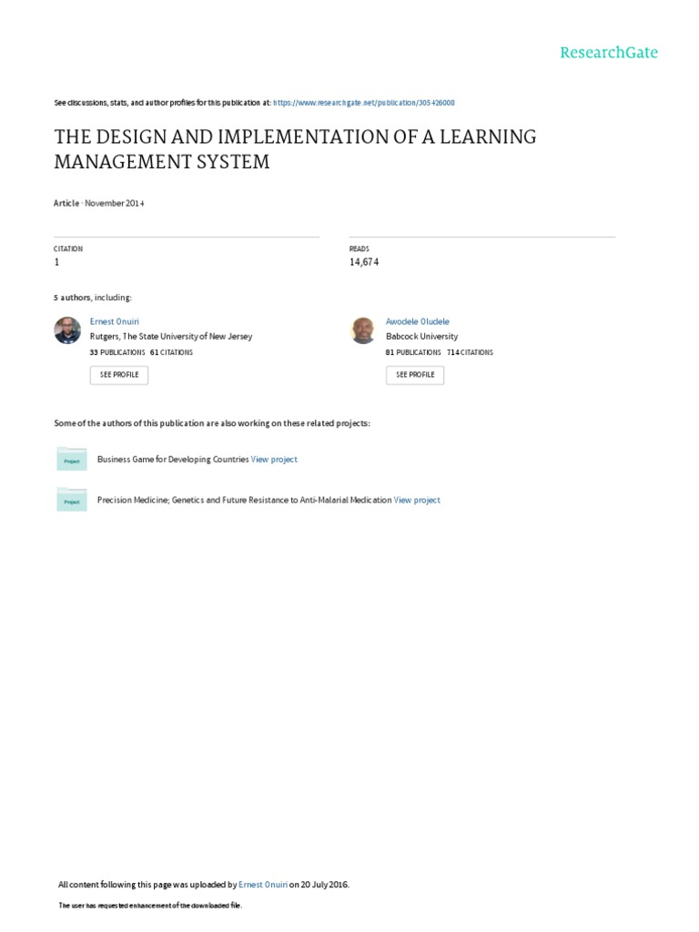 08.the Design and Implementation of A Learning Management System | PDF ...
