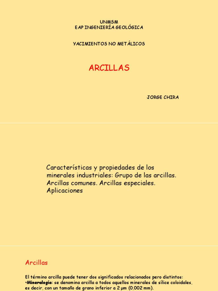 Propiedades y Usos de las Arcillas | PDF | Arcilla | Roca (geología)