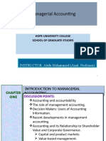 Managerial Accounting: INSTRUCTOR: Abdu Mohammed (Assit. Professor)