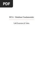 MTA: Database Fundamentals: Lab Exercises & Notes