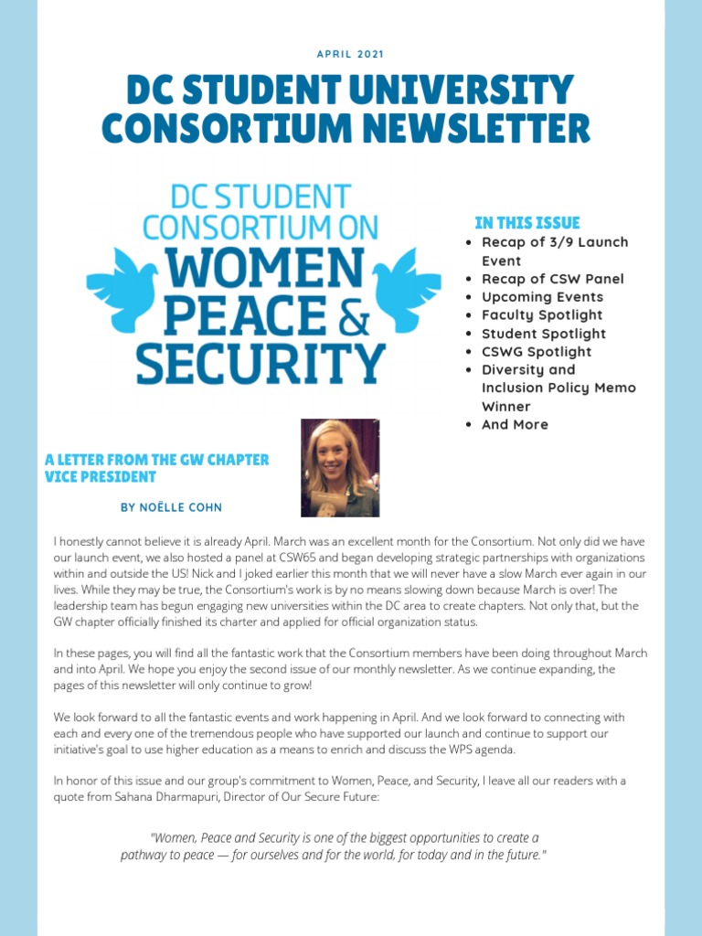 April 2021 Newsletter | PDF | Peacebuilding | Peace