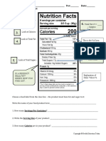 Food Label Worksheet