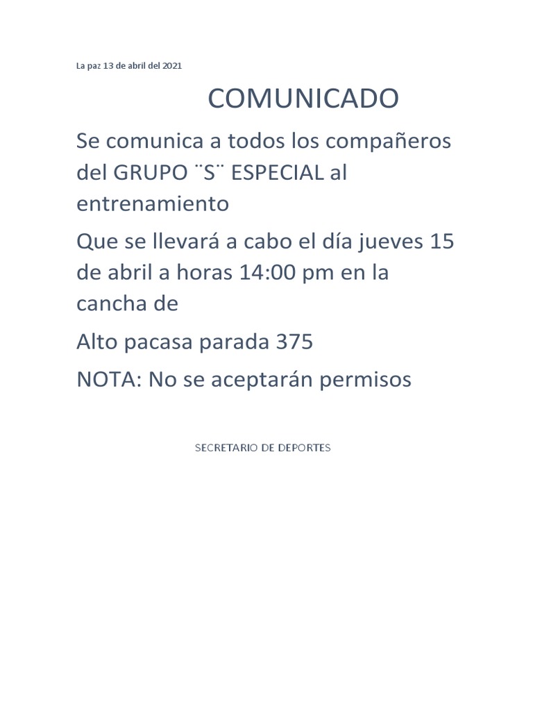 Comunicado | PDF