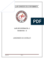 National Law Institute University: Law of Contracts - I Trmester - Ii