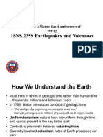 ISNS 2359 Earthquakes and Volcanoes: Lecture 1: Matter, Earth and Sources of Energy
