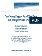 Sour Service Pressure Vessel Steel Plates With Homogeneous HIC-Properties