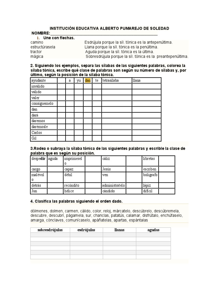 Oraciones sobre disciplina en educación | PDF | Artes del Lenguaje y ...