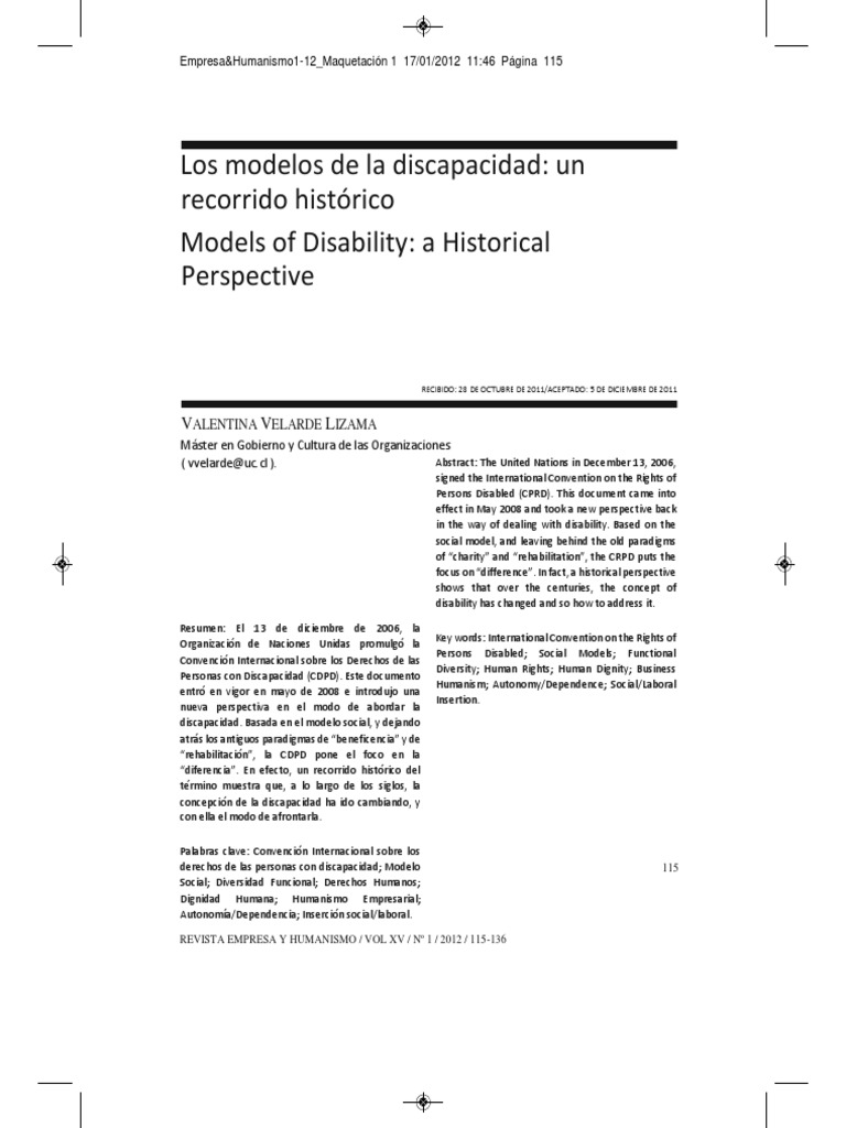 Modelos de Discapacidad A Lo Largo de La Historia | PDF | Invalidez ...