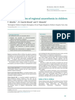 General Principles of Regional Anaesthesia in Children