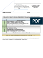 Formato Auto Evaluación Niños Liceo Octavio Paz