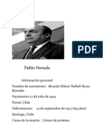 Ficha Bibliográfica, Pablo Neruda.