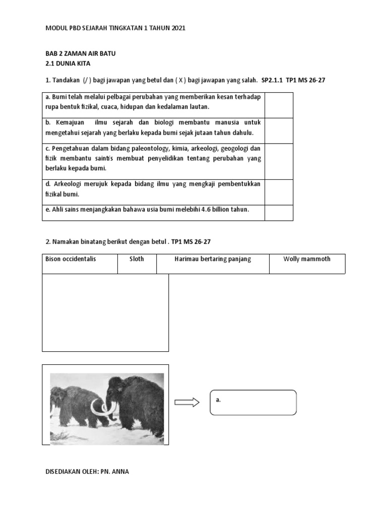 Sejarah Tingkatan 1bab 2 Zaman Air Batu Pdf