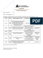 Internship Weekly Log Sheet (Week 1) : Spring 2020, MBA Evening, Trimester VII