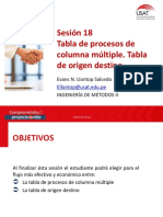 18 Sesion IM II Tabla de Procesos de Columna Múltiple. Tabla de Origen Destino NEW