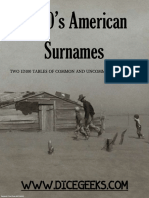 1930's American Surnames