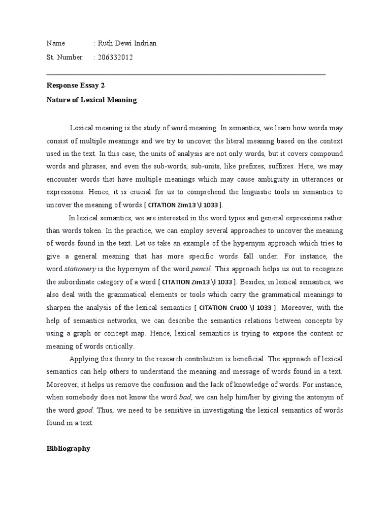 Lexical semantics essay image