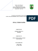 Final Term Paper: Civil Engineering Department
