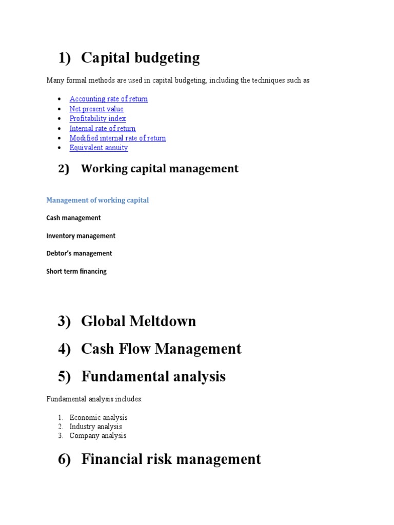 Key Financial Management Techniques | PDF