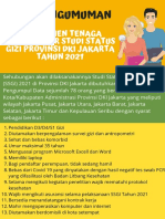 Pengumuman: Rekrutmen Tenaga Enumerator Studi Status Gizi Provinsi Dki Jakarta TAHUN 2021