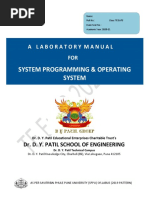 System Programming & Operating System: A Laboratory Manual FOR