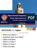 Object-Oriented Programming (CS F213) : BITS Pilani