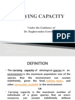 Carrying Capacity: Under The Guidance of Dr. Raghavendra Gowda H T