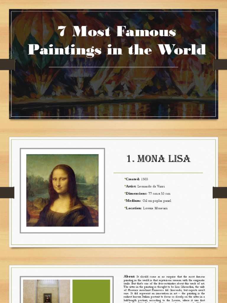 7 Most Famous Paintings in The World | PDF | Leonardo Da Vinci | Works ...