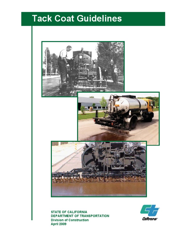 Tack Coat Guidelines: State of California Department of Transportation ...