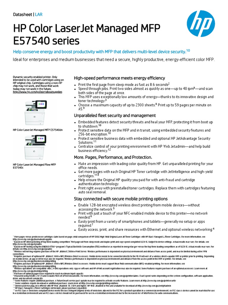 HP Color Laserjet Managed MFP E57540 Series PDF Image Scanner