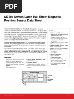 Si720x Switch/Latch Hall Effect Magnetic Position Sensor Data Sheet