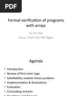 Formal Verification of Programs With Arrays: Vu An Hoa Assoc. Prof. Chin Wei Ngan