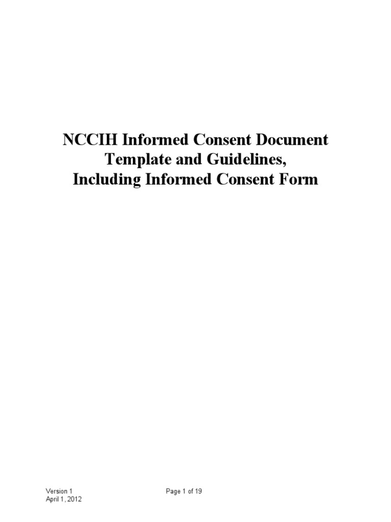 Informed Consent Document Template | PDF | Institutional Review Board ...