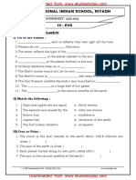 CBSE Class 4 EVS Revision Worksheet - Stars and Planets