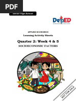 Quarter 2: Week 4 & 5: Socioeconomic Factors