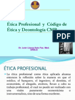 Ética Profesional y Código de Ética y Deontología CMP: Dr. León Llacsa Soto Fac. Med. Unslg