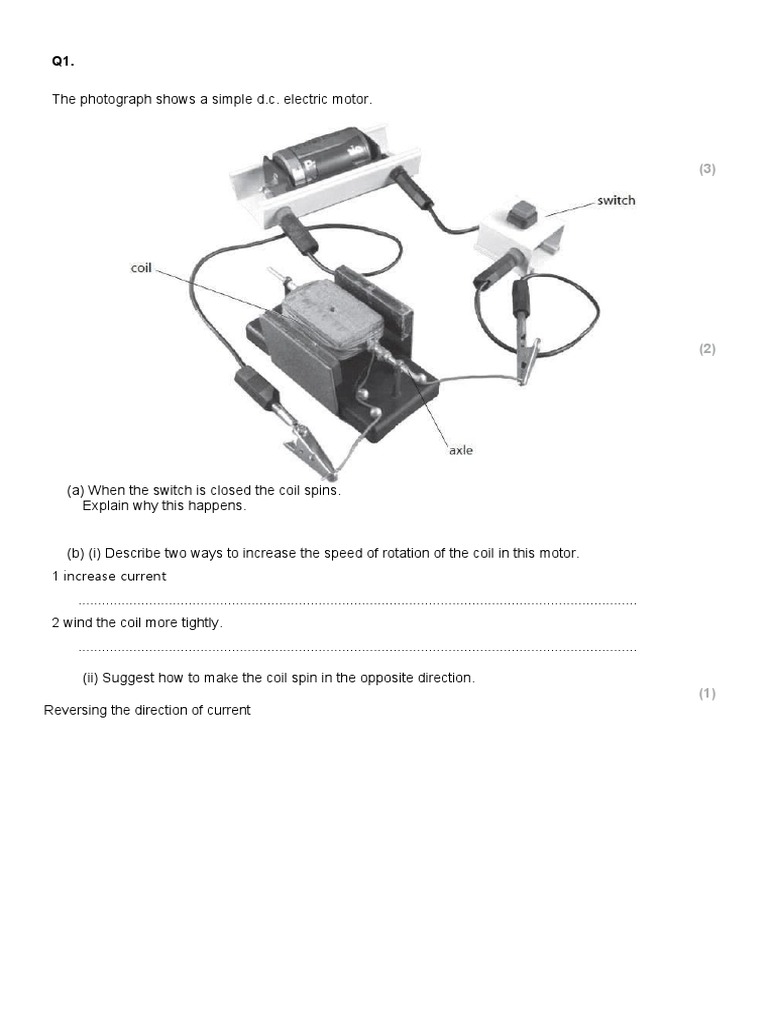 Electric Motor questionEXEX PDF