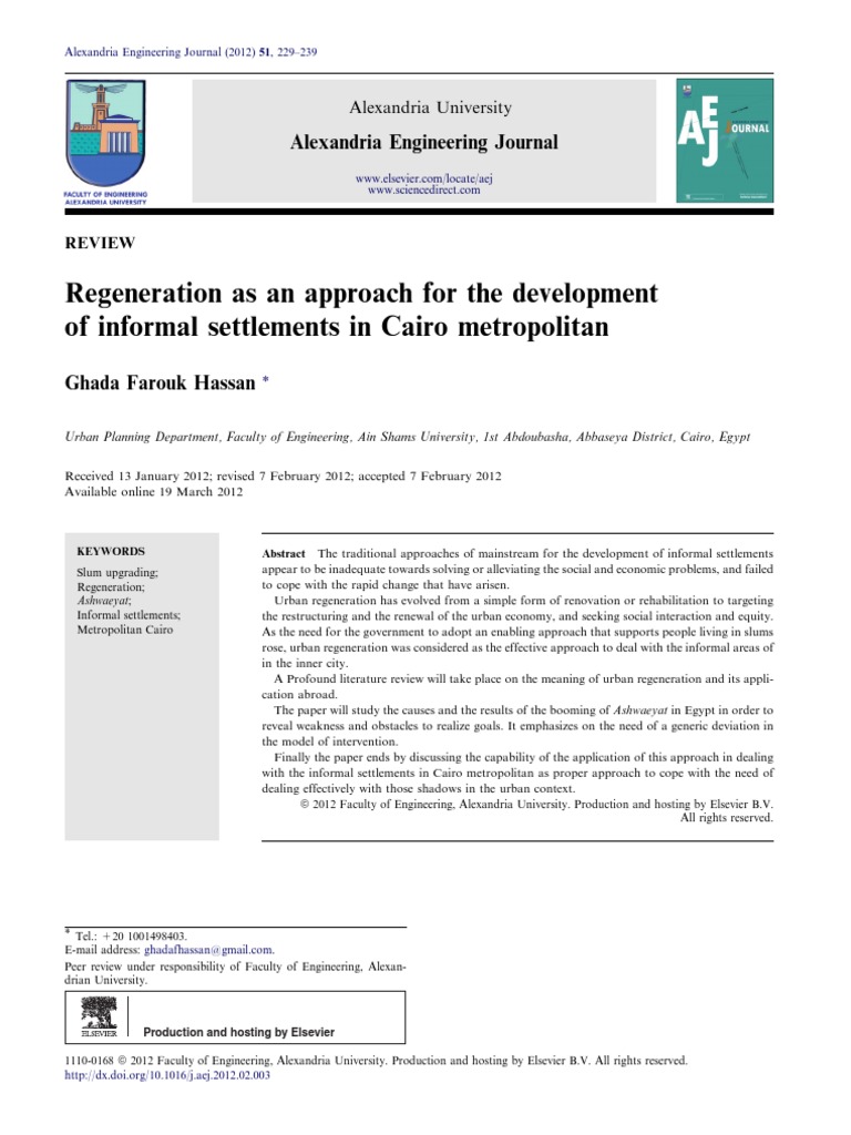 Regeneration As An Approach For The Development of in - 2012 | PDF ...