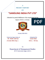 "Samsung India PVT LTD": A Project Report ON