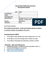 Learning Activity Online Record Form Darasamutr School