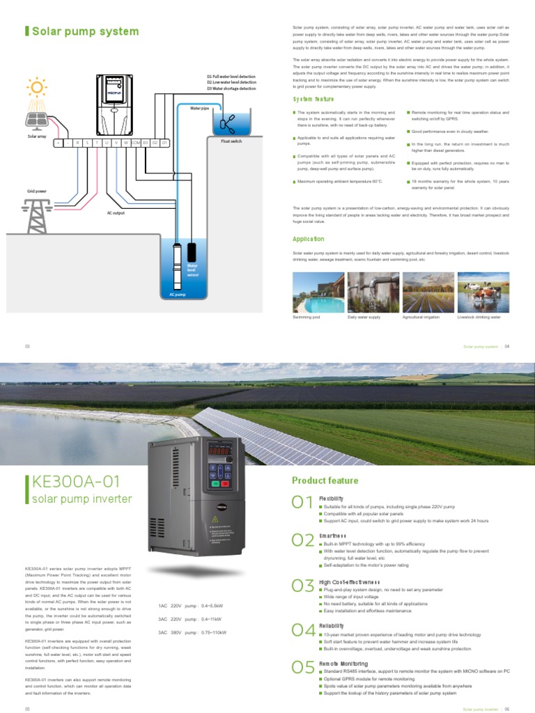 Solar Pump Inverter KE300A-01 Overview | PDF | Power Inverter ...