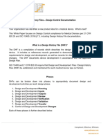 Design History Files - Design Control Documentation: Compliant, Effective, Efficient