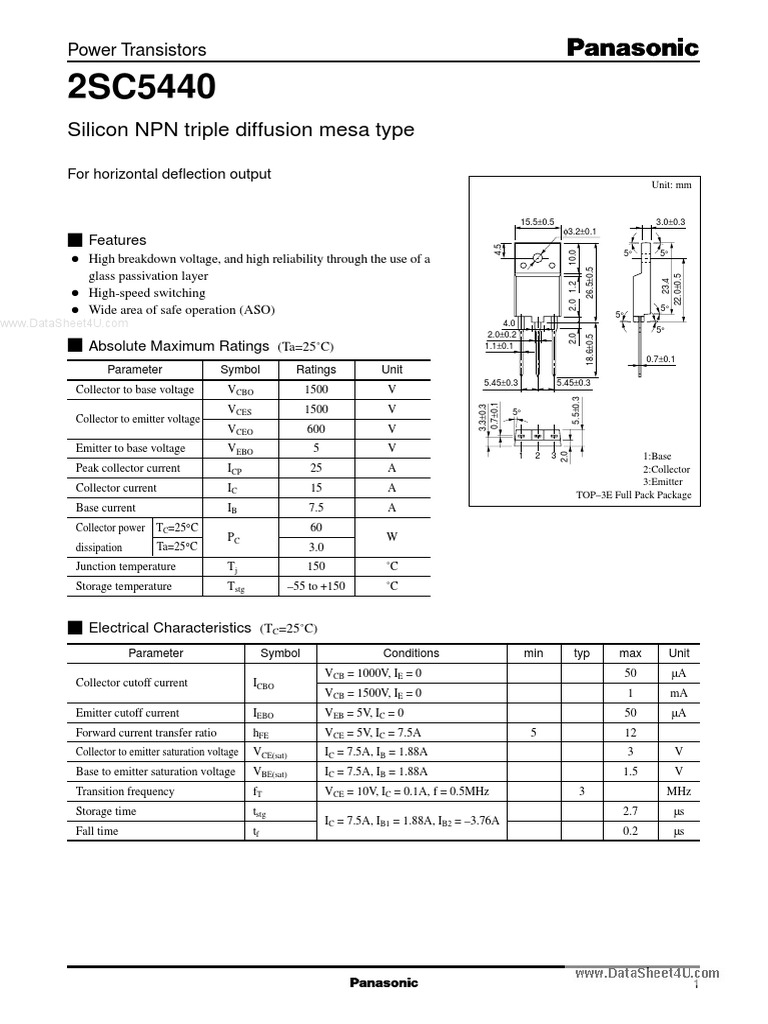 C5440 PanasonicSemiconductor | PDF | Bipolar Junction Transistor ...