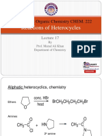 Reactions of Heterocycles: Course: Basic Organic Chemistry CHEM. 222