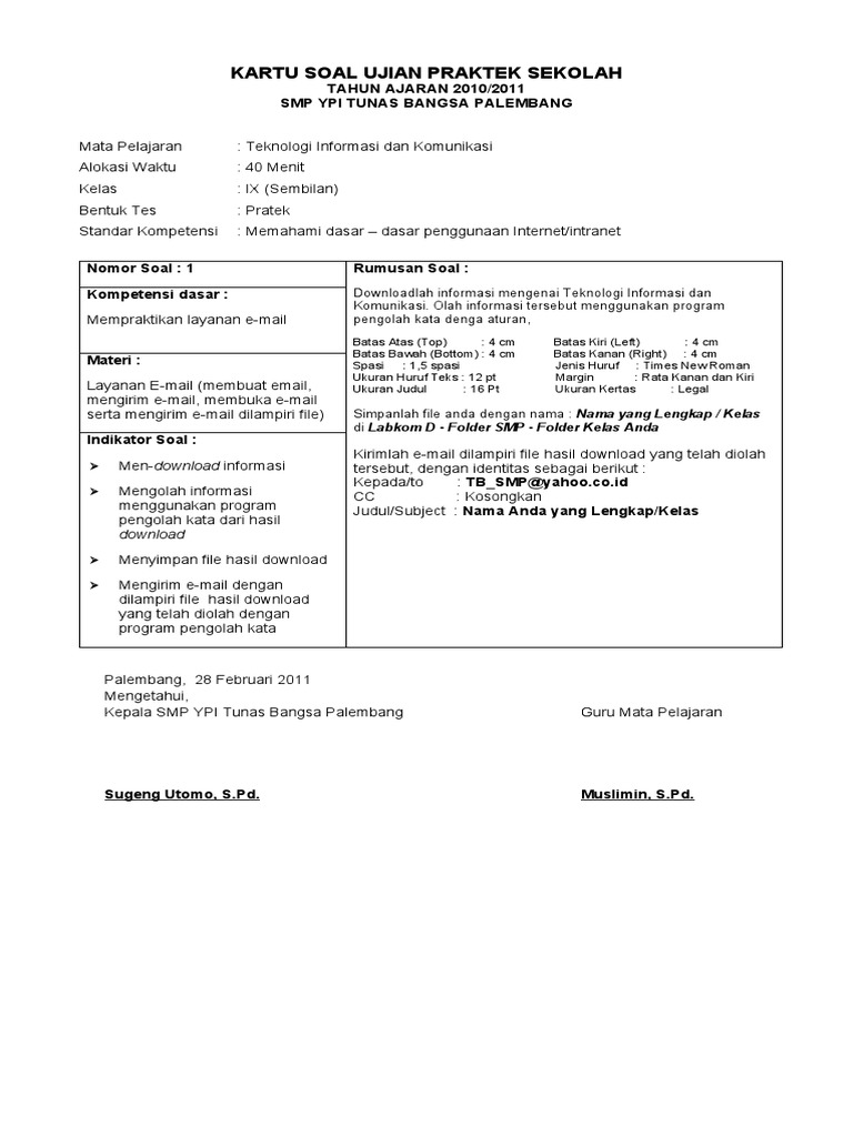 Soal Ujian Praktek Prakarya  Pengolahan  Essay Prakarya  