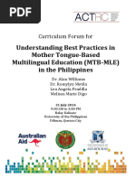 Understanding Best Practices in Mother Tongue-Based Multilingual Education (MTB-MLE) in The Philippines