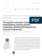 The Quad's Economic Imperative - Participating Nations Should Cooperate and Benefit Beyond The Security Framework